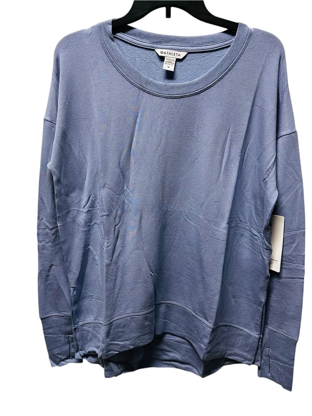Athleta periwinkle blue long-sleeve crewneck pullover sweatshirt - Picture 2 of 8
